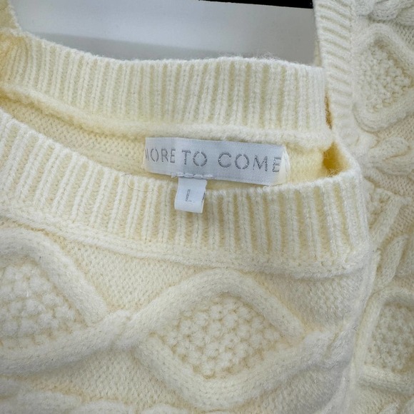MORE TO COME Simone Cable Knit Dress In Cream Women's Size L NWOT - Picture 8 of 10